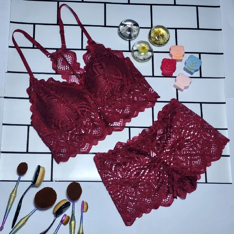 Flourish High Quality Lace Embroidered Lace Bra And Panty Set 8333