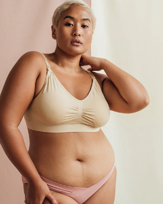 ZOE PLUS SIZE NURSING BRALETTE IN NUDE - up to 54D