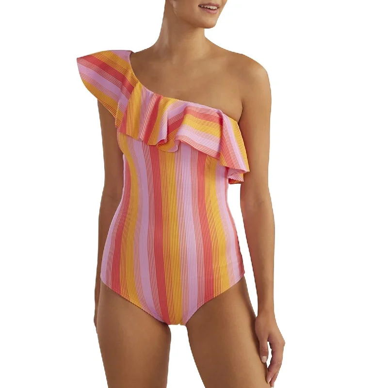 Shoshanna Womens Ruffled  One-Piece Swimsuit