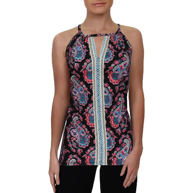 Single Thread Womens Printed Embroidered Halter Top