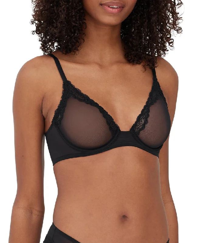 Skarlett Blue Passion Black Unlined Sheer Mesh Bra 324227