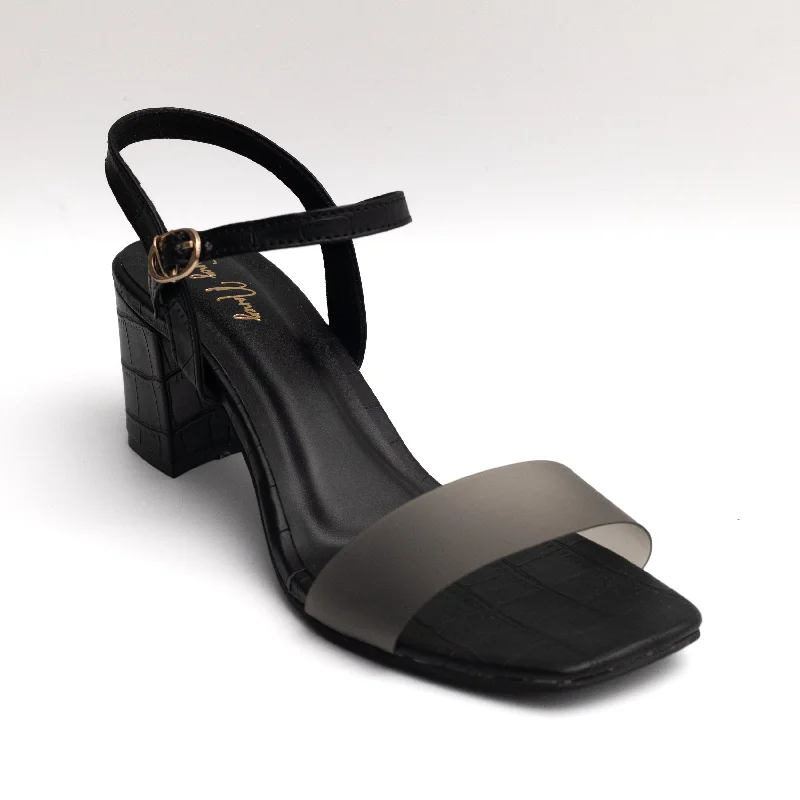 Smokey Buckle Strap Mules - Black