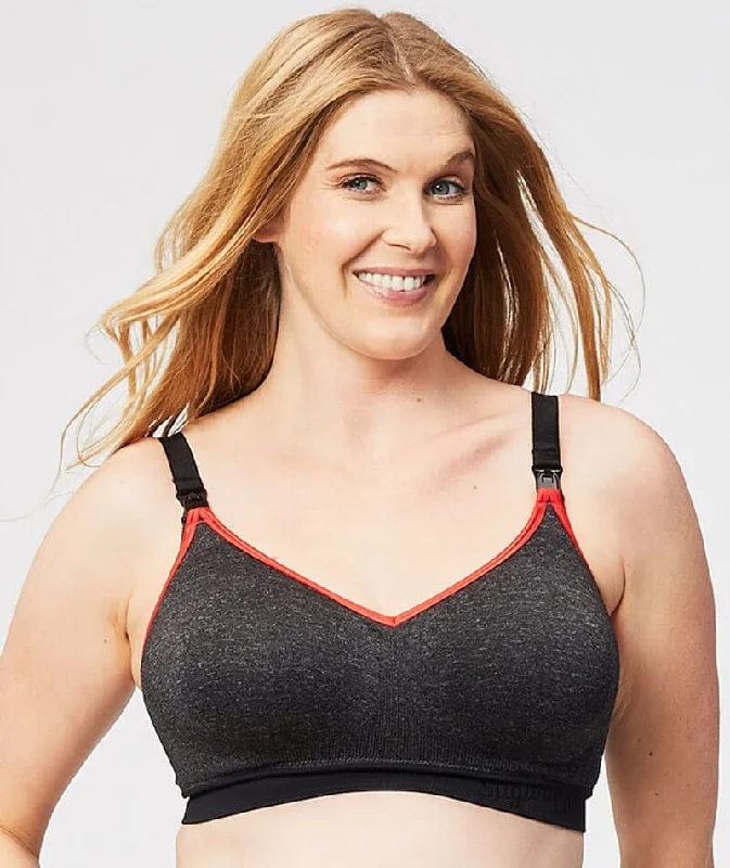 Sugar Candy Crush Fuller Bust Seamless F-Hh Cup Wire-Free Nursing Bra - Charcoal