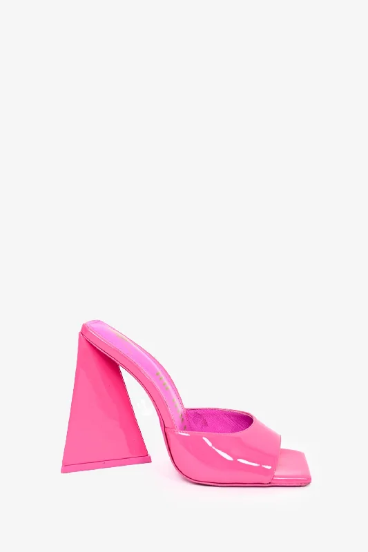 The Attico Hot Pink Patent Heeled Mules Size 35