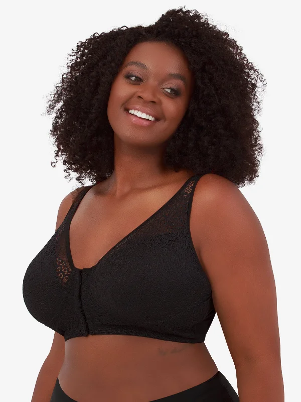 The Nora - Shimmer Support Back Lace Front-Closure Bra