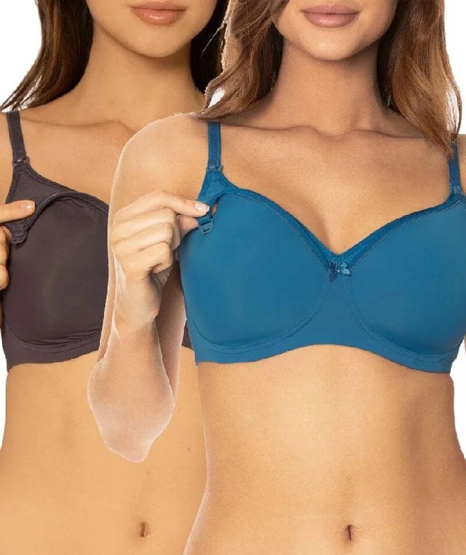 Triumph Mamabel Smooth Wire-free Maternity Bra 2 Pack - Smoke/Peacock