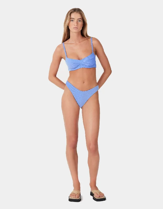 Sky Stripe Rib Curve Bikini Bottom