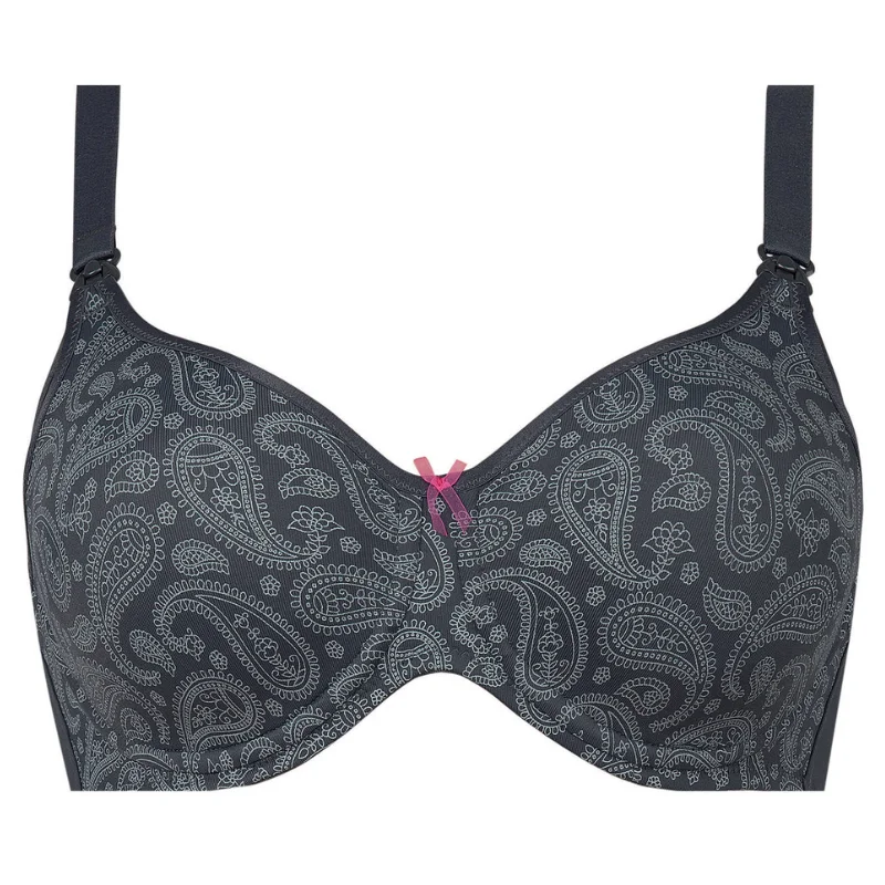 Anita Paisley Nursing T-Shirt Bra Grey