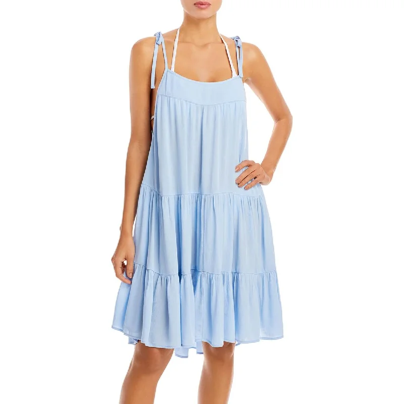 Aqua Swim Womens Tie Shoulder Dress Cover-Up