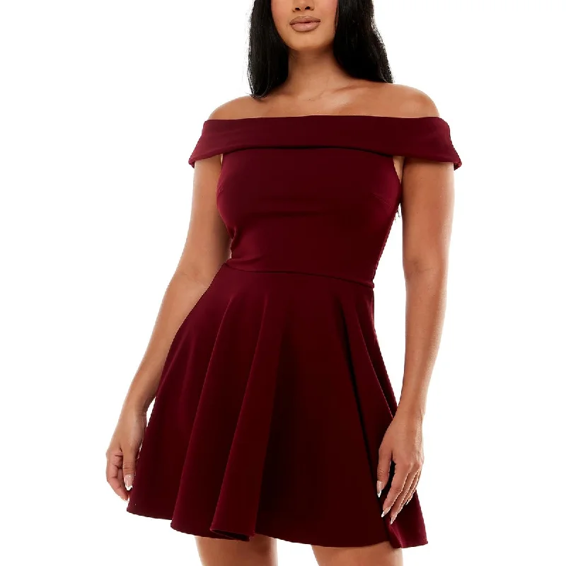 B. Darlin Womens Juniors A-Line Mini Fit & Flare Dress