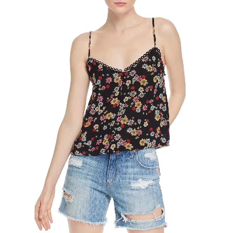 women's top for work -BB Dakota Womens Floral Button-Down Tank Top