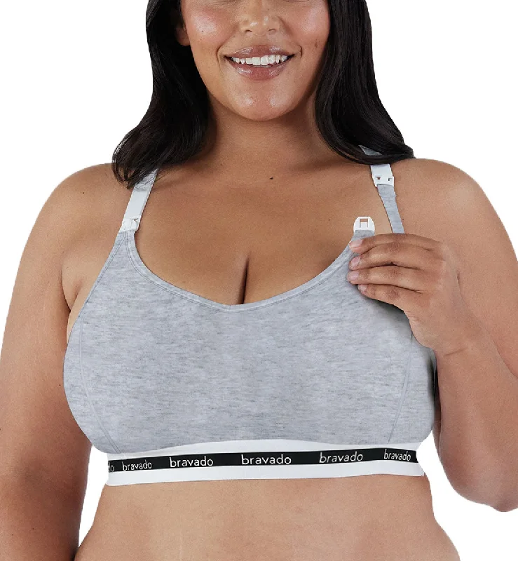 BRAVADO! DESIGNS Full Cup EXTENDED Original Nursing Bra (1016V) - Dove Heather