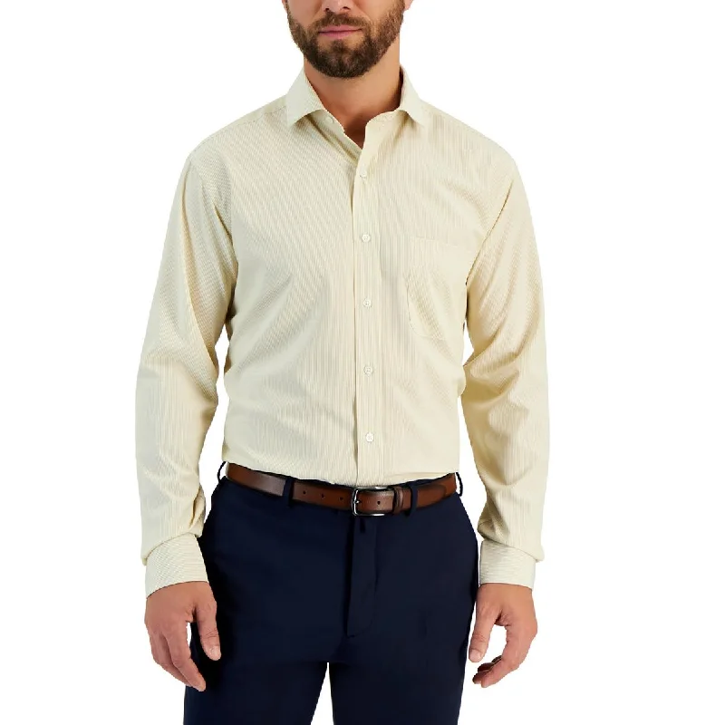 Club Room Mens Non-Iron Polyester Button-Down Shirt