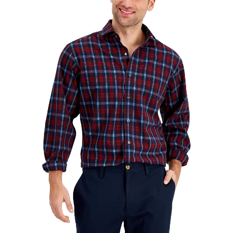 Club Room Mens Plaid Button-Down Button-Down Shirt