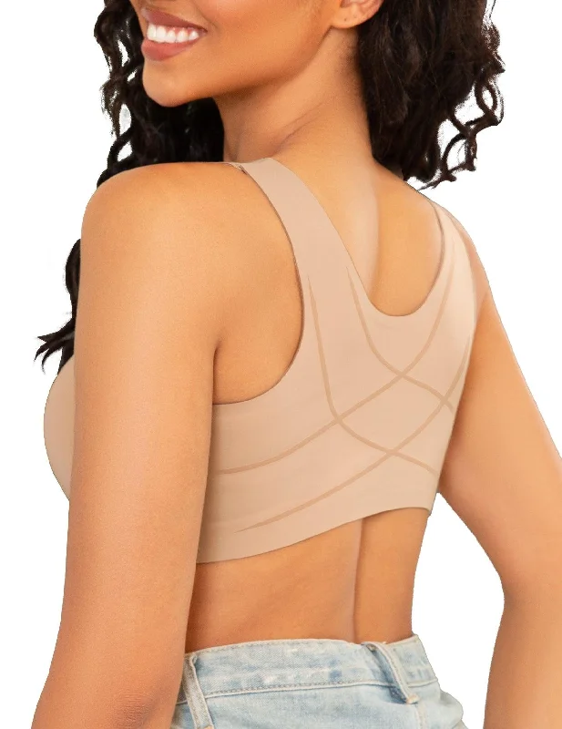 No Wire Front Closure Extra Back Support Bra