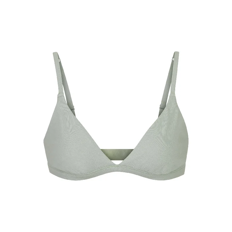 COTTON JERSEY TRIANGLE BRALETTE  | MINERAL