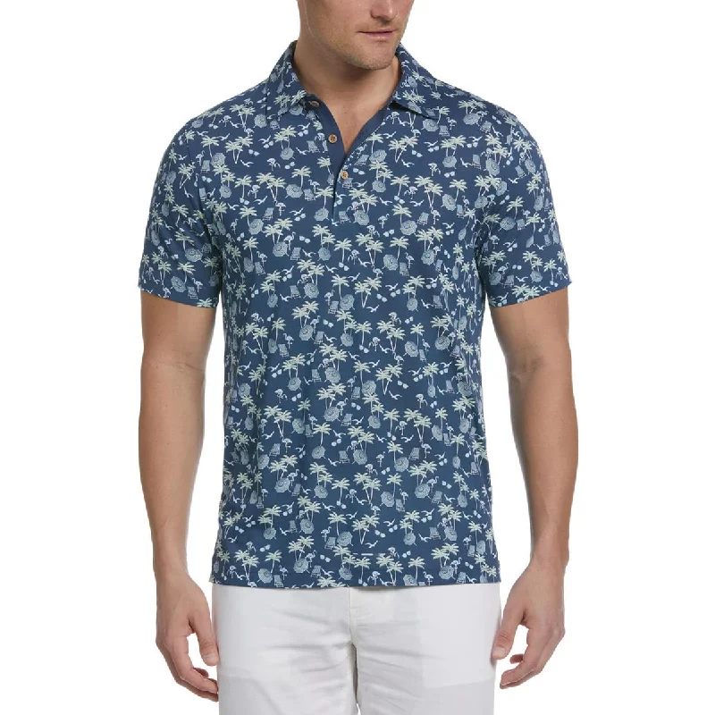 Cubavera Mens Collar Printed Button-Down Shirt