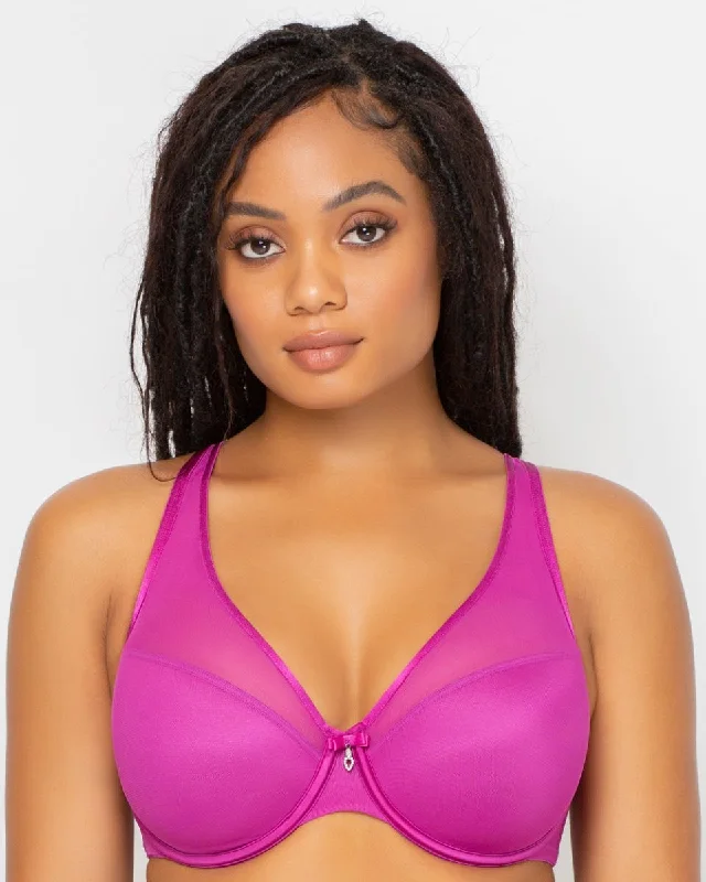 Sheer Mesh Push Up Bra Cosmo Pink-1310