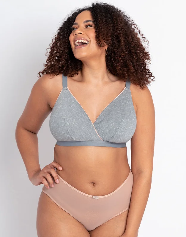 Curvy Kate In My Dreams Non-Wired Bralette Grey/Peach