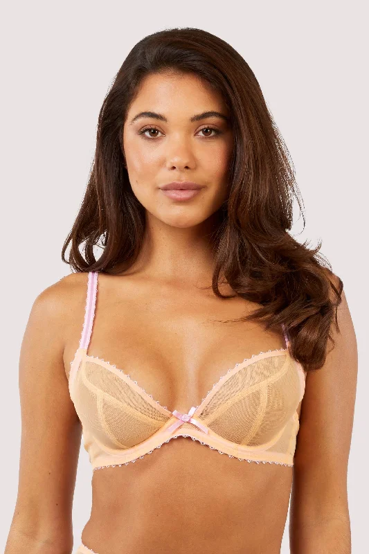 Grace Orange Supportive Plunge Net Bra