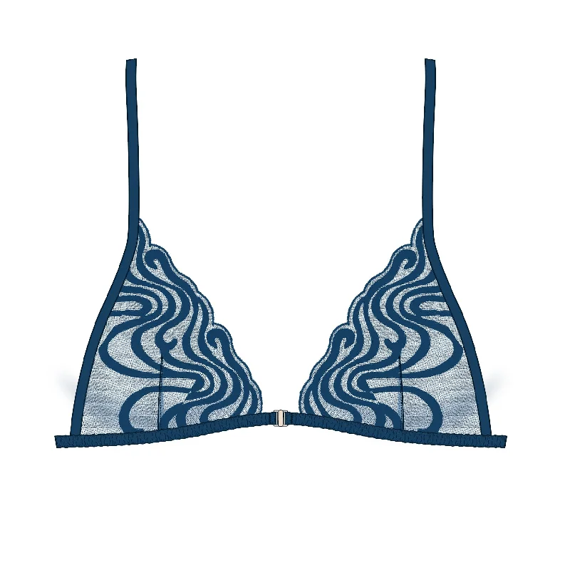 Echo Triangle Bralette Abyss Blue