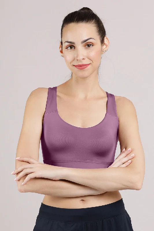 Elements Cotton Lined Low Impact Sports Bra - Argyla Purple