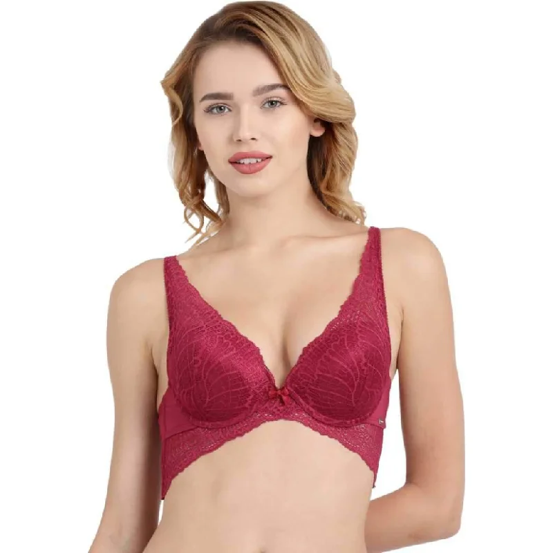 Enamor-F091 Butterfly Cleavage Enhancer Plunge Push-Up Bra - Padded & Wired