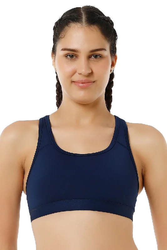 Energize Medium Impact Round Neck Sports Bra - Pageant Blue