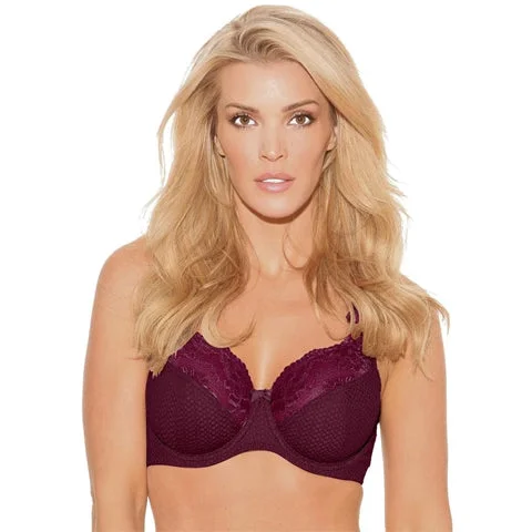 Fit Fully Yours Serena Lace Plunge Bra Burgundy