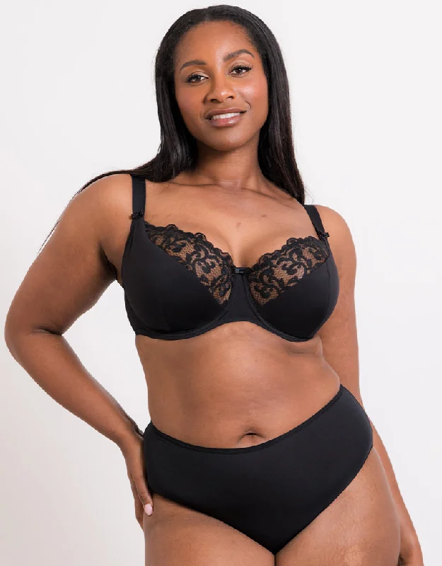 Flirtelle Swirl Balcony Bra Black