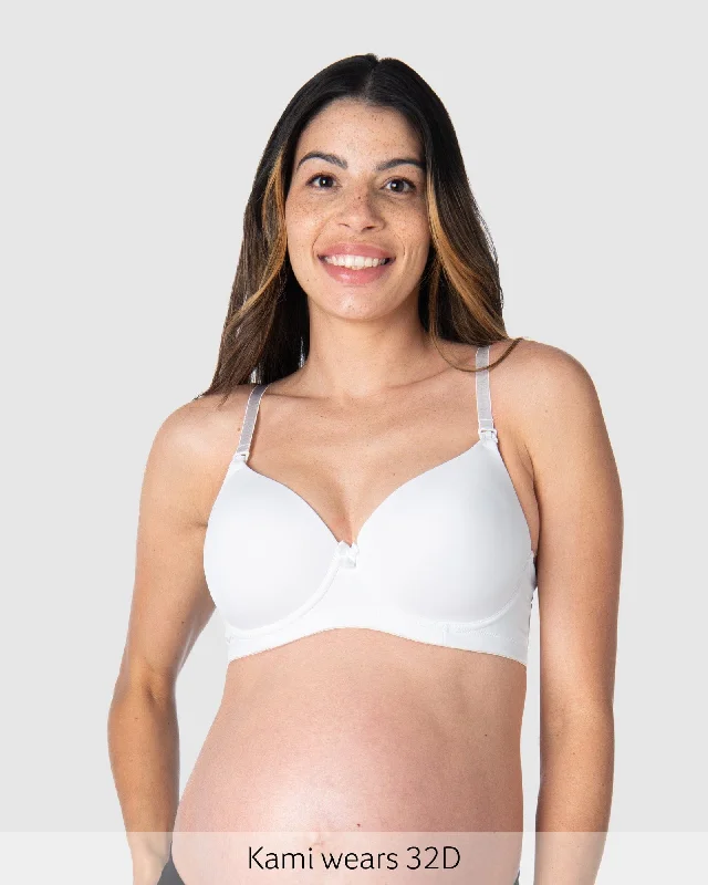 FOREVER YOURS WHITE CONTOUR NURSING BRA - FLEXI UNDERWIRE