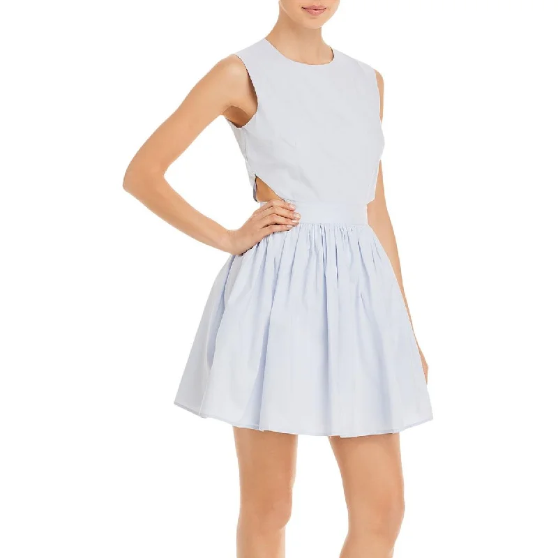 French Connection Womens Adelade Organic Cotton Cut-Out Fit & Flare Dress