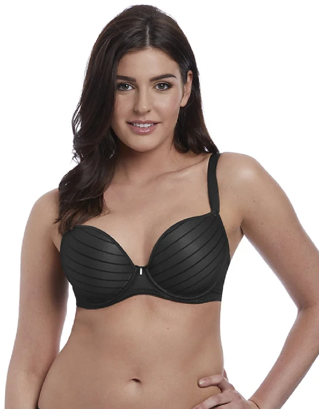 Freya Cameo Underwire Deco Molded Plunge Bra, Black