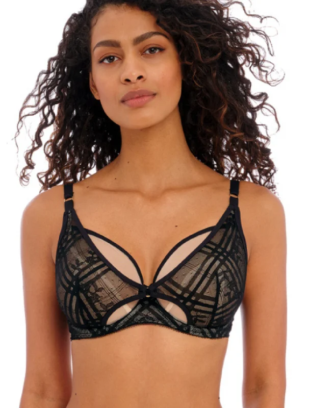 Freya Fatale High Apex Bra Underwired in Black | Black High Apex Bras