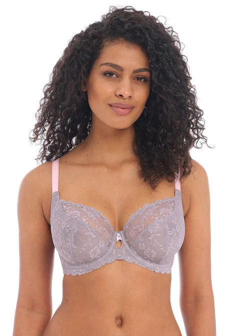 Freya Offbeat Underwire Plunge Bra, Mineral Grey