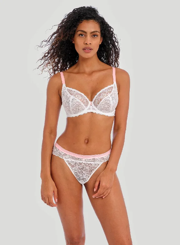 Freya: Offbeat Underwired Plunge Bra White