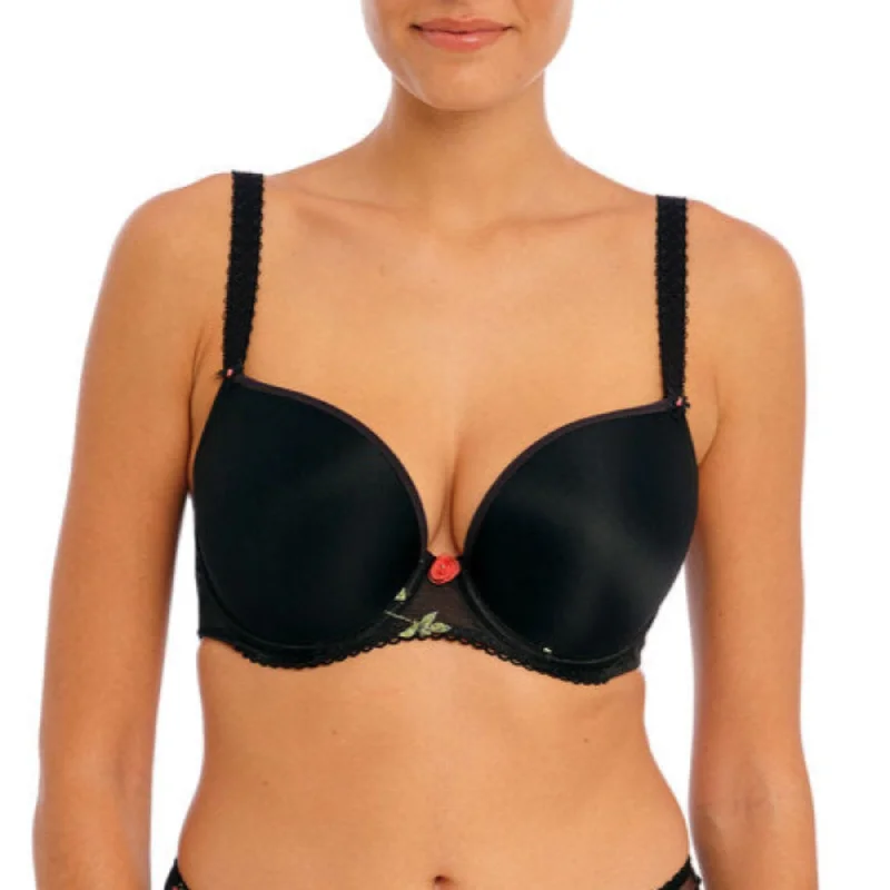 Rose Blossom UW Moulded Plunge T-shirt Bra AA402431 - Black