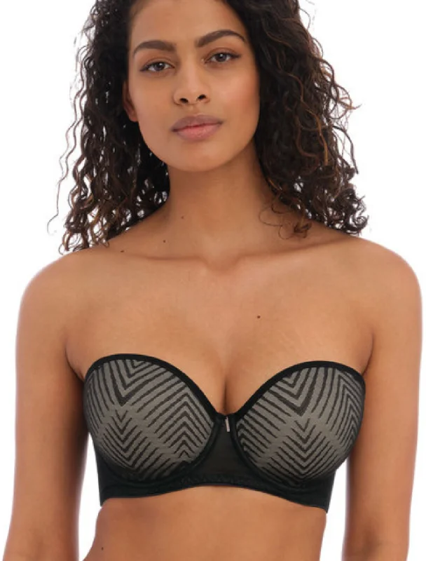 Freya Tailored Underwire Strapless Molded Bra, Black | Black Strapless Bra by Freya