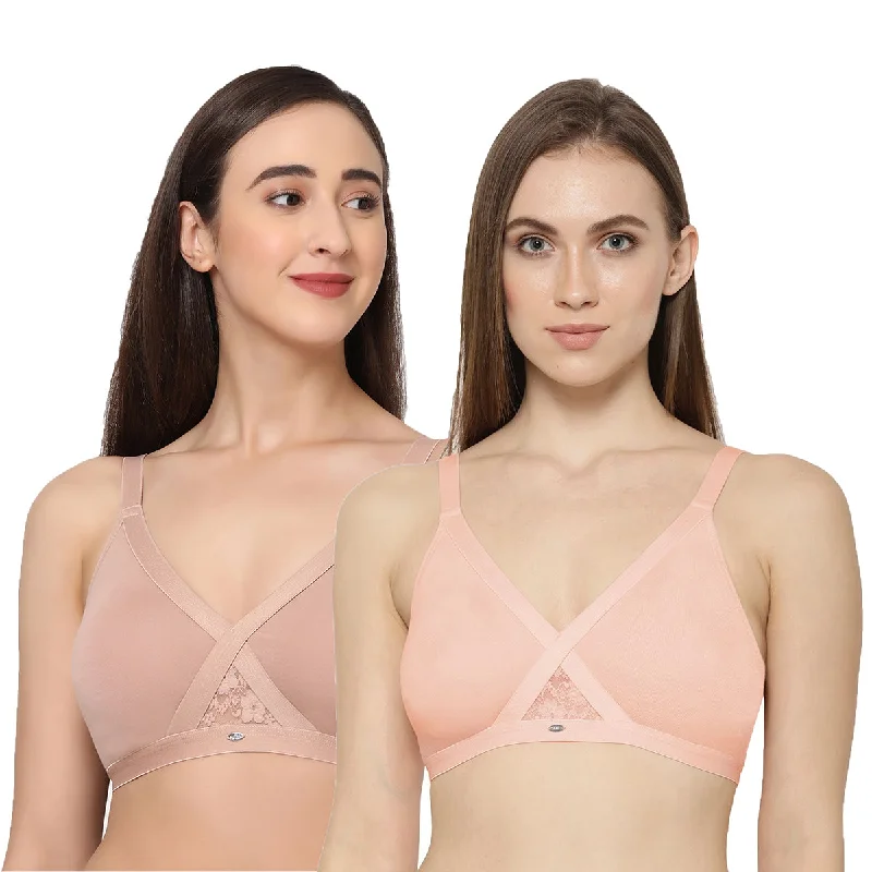 Full coverage cross over non padded non wired bra (Pack of 2) CB-405