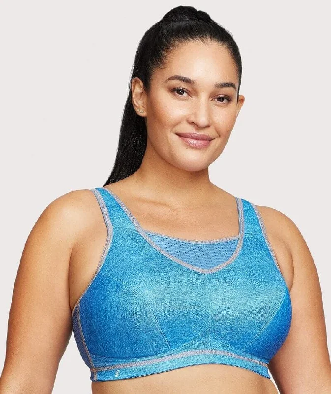 Glamorise No-Bounce Camisole Elite Wire-Free Sports Bra - Light Denim