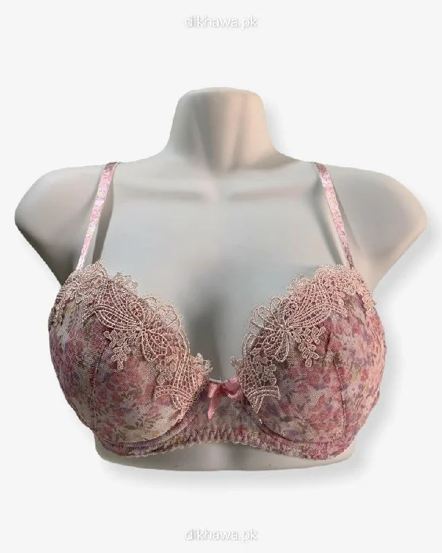 Imported Stocklot Branded  Net Pushup Bra - Underwired Bra  Non Padded Bra - Pack of 2