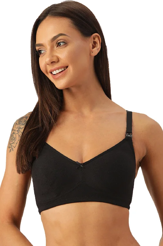 Organic Cotton Antimicrobial Soft Nursing Bra with Removable Pads-IMB011B