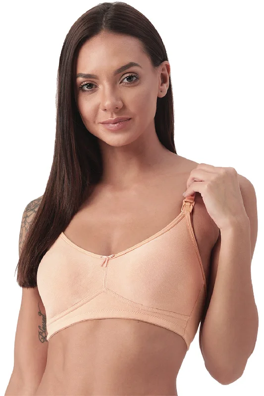 Organic Cotton Antimicrobial Soft Nursing Bra with Removable Pads-IMB011A