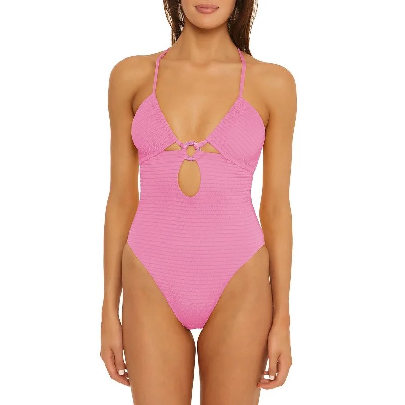 Isabella Rose Womens Maza Ribbed Nylon One-Piece Swimsuit