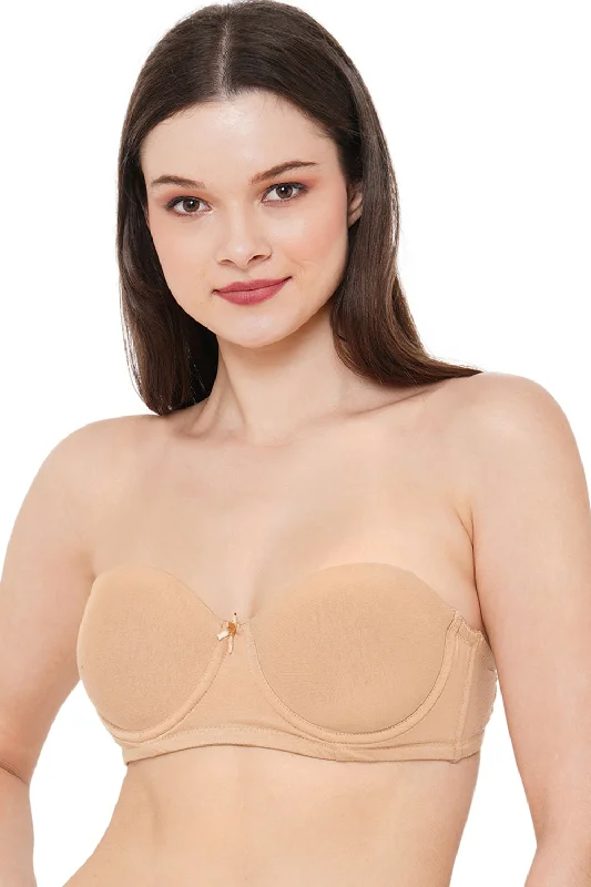 Organic Cotton  Antimicrobial Padded Strapless Bra-ISB102-Skin-