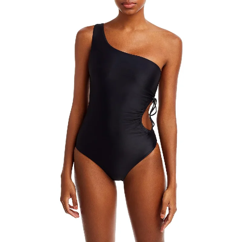 JADE Swim Womens Sena One Shoulder Cut-Out One-Piece Swimsuit