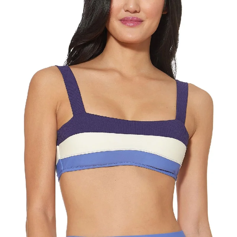 Jessica Simpson Womens Colorblock Bikini Swim Top Separates