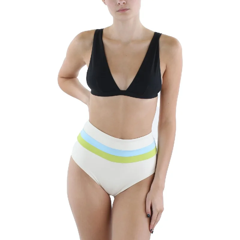 L Space Womens Colorblock High Waist Swim Bottom Separates