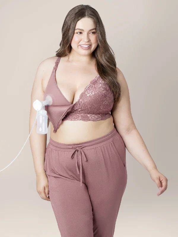 Lace Minimalist Hands-Free Pumping & Nursing Bra | Twilight