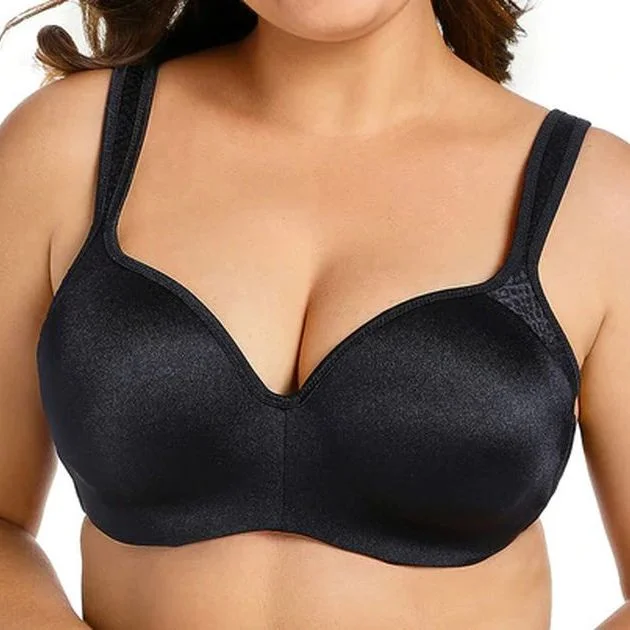 Lightly Padded Seamless Black Balconette Bra